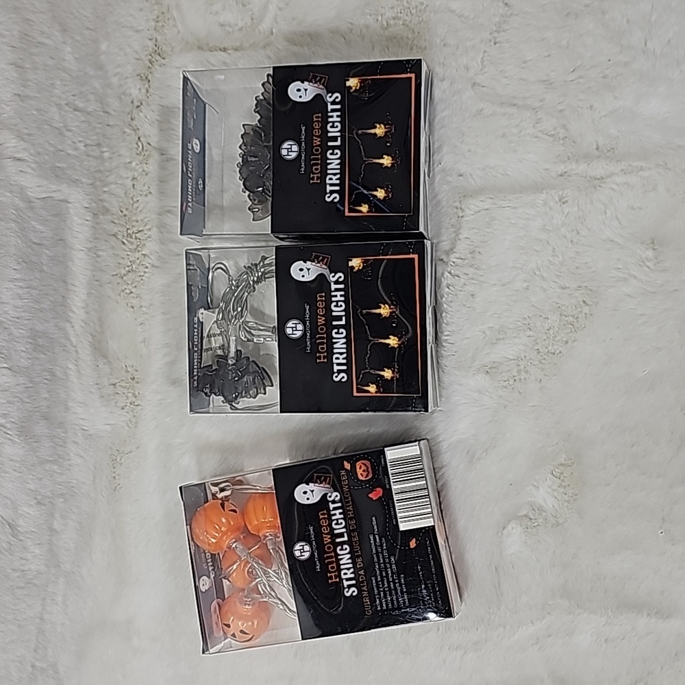 Huntington Home Halloween String Lights 3 sets Bats and Pumpkins